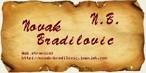 Novak Bradilović vizit kartica